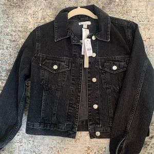 TOPSHOP black denim jacket. Size US 2 / XS
